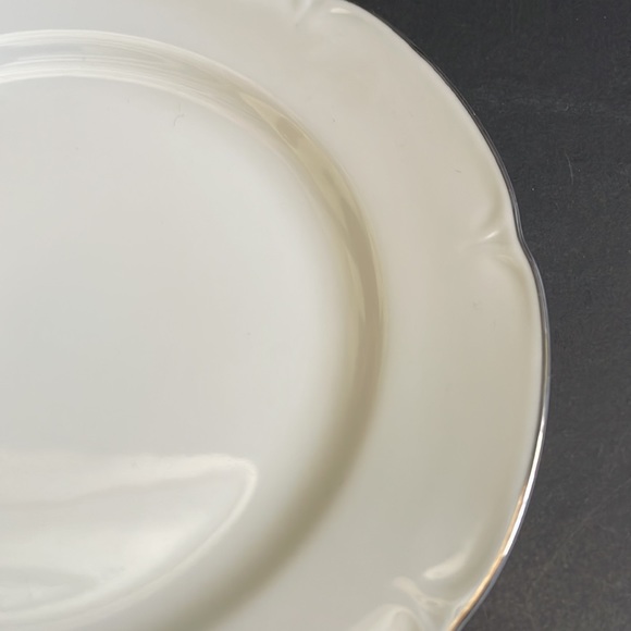 5 Jlmenau German Democratic Republic White Cake Dessert Plates Silver Rim 7.5” - Picture 12 of 15